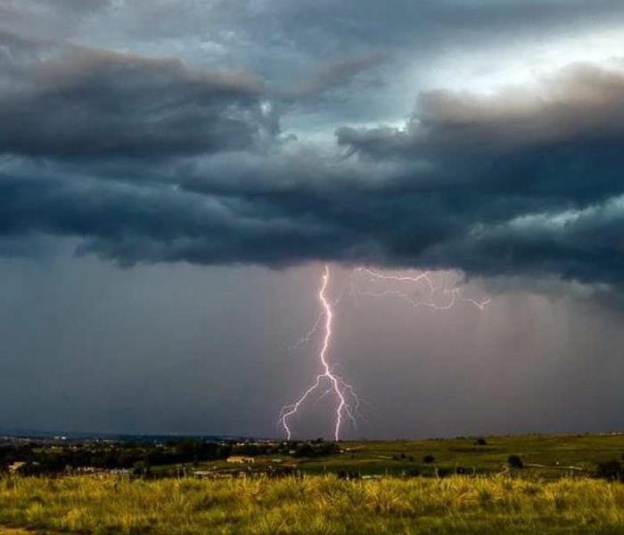A Picture of Thunder hitting the ground.